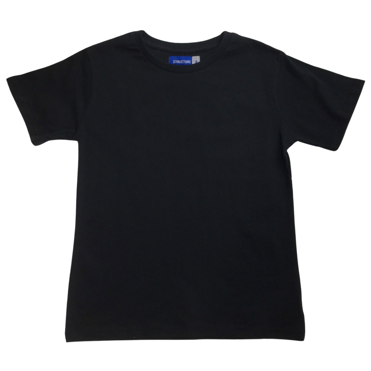 KIDS PLAIN T SHIRT Childrens Child 100% COTTON Boys Girls Basic Blank Tee Top - Black - 10