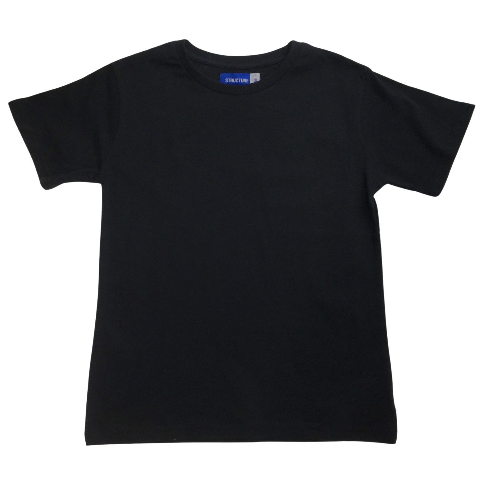 KIDS PLAIN T SHIRT Childrens Child 100% COTTON Boys Girls Basic Blank Tee Top - Black - 10
