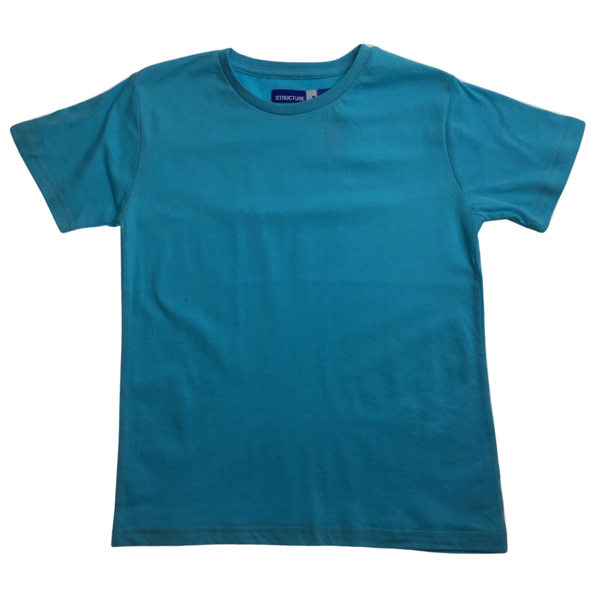 KIDS PLAIN T SHIRT Childrens Child 100% COTTON Boys Girls Basic Blank Tee Top - Bright Mint - 8