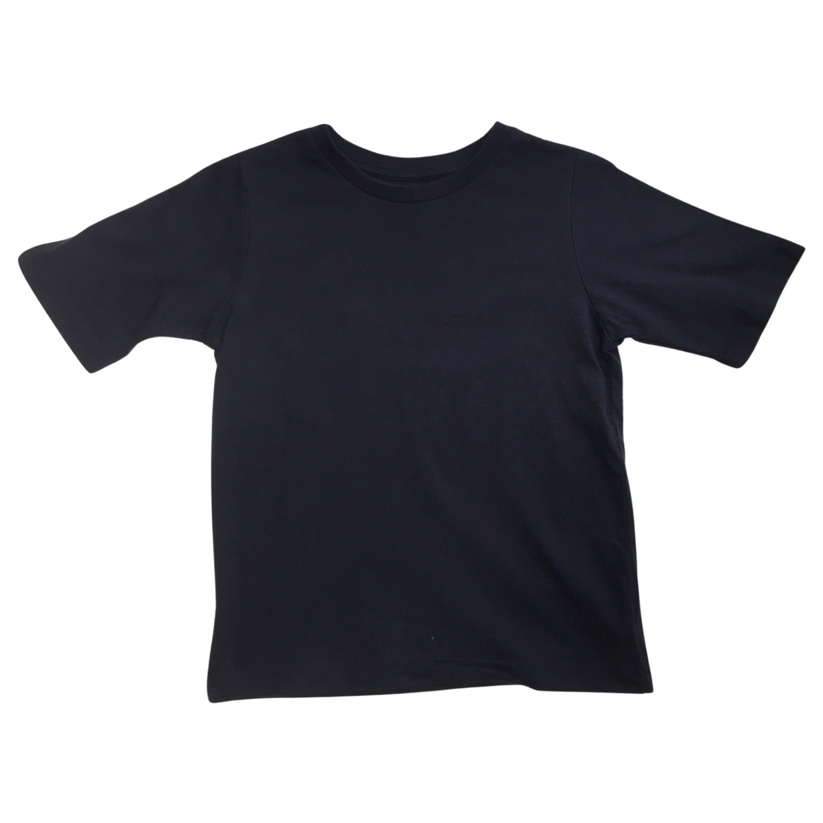 KIDS PLAIN T SHIRT Childrens Child 100% COTTON Boys Girls Basic Blank Tee Top - Navy - 5
