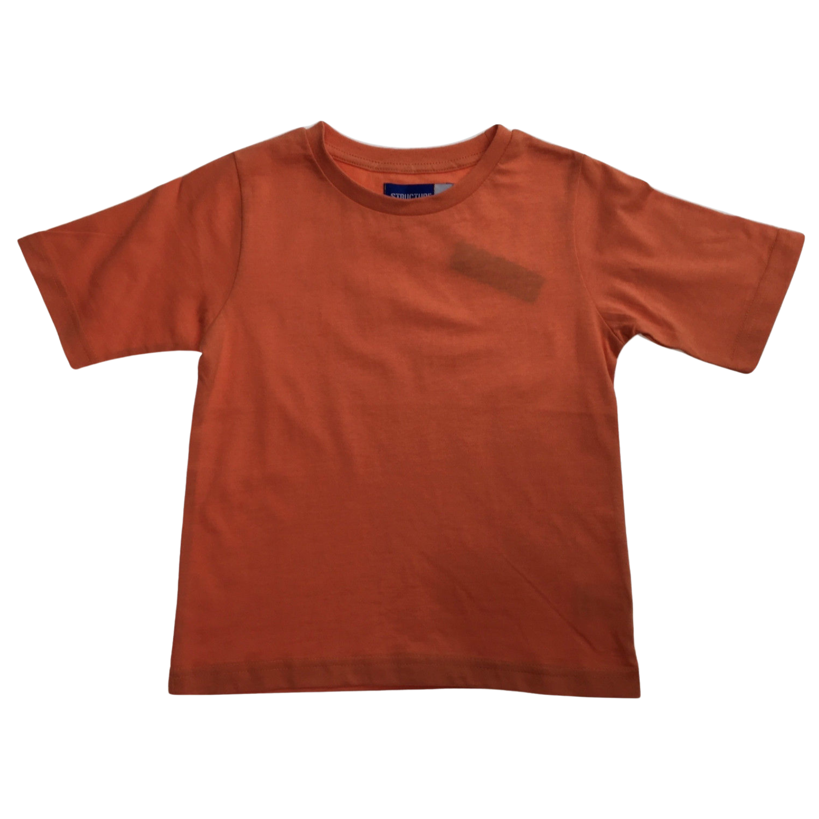 KIDS PLAIN T SHIRT Childrens Child 100% COTTON Boys Girls Basic Blank Tee Top - Orange - 4