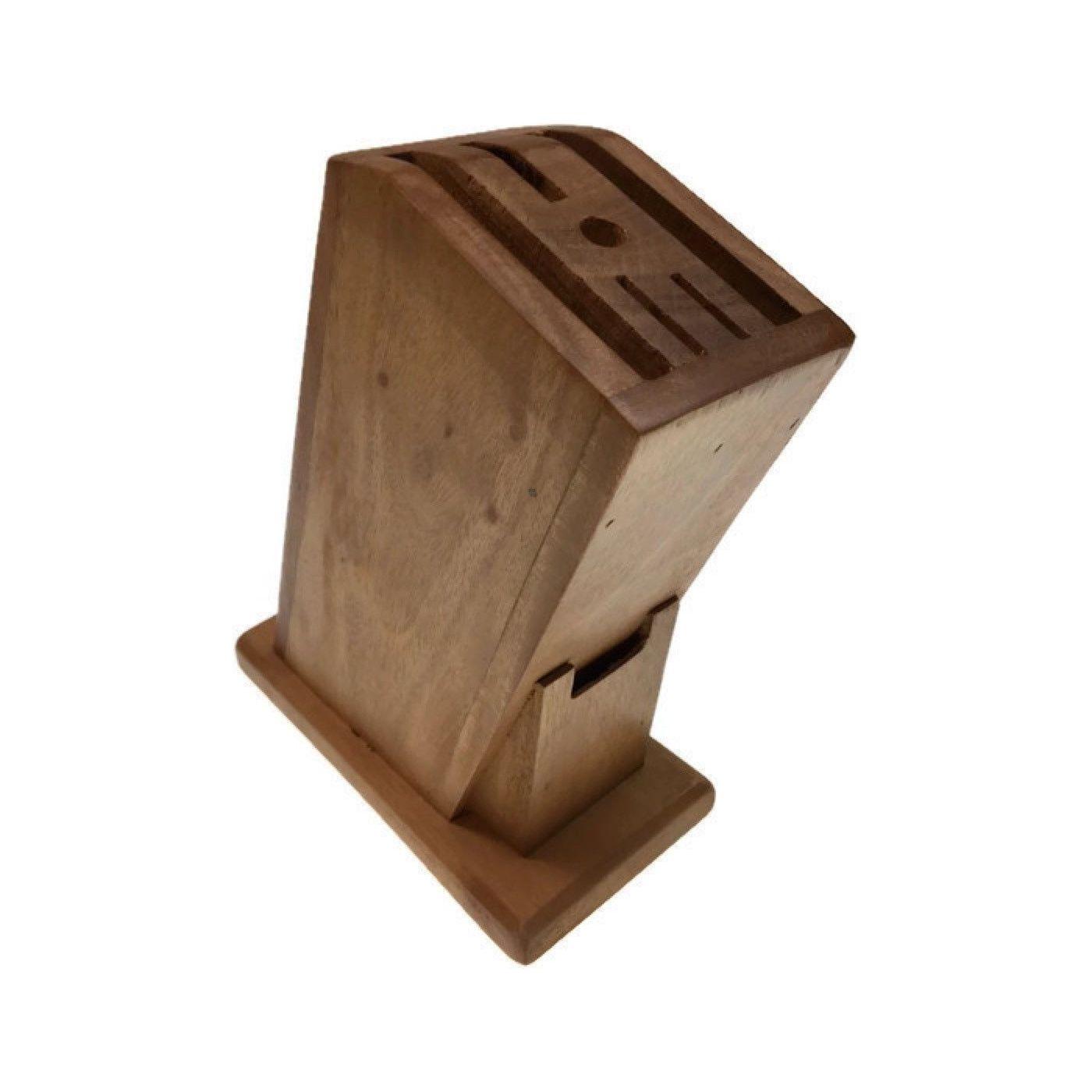 Wooden Knife Holder Knife Fork Block Kitchen Rack Desk Wood Organizer