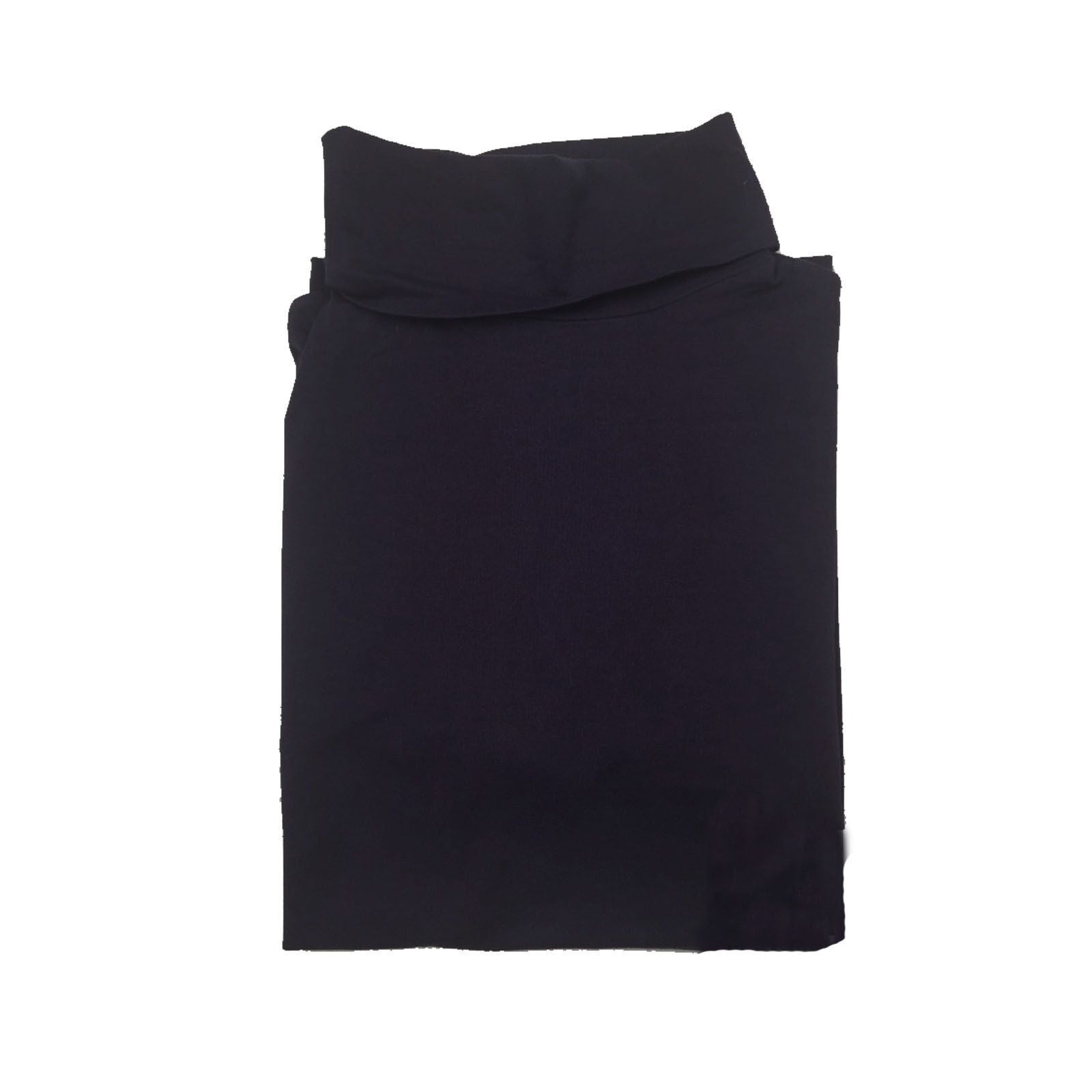 Ladies SKIVVY Womens Long Sleeve Plain Top Warm Turtleneck Cotton High Neck in Black