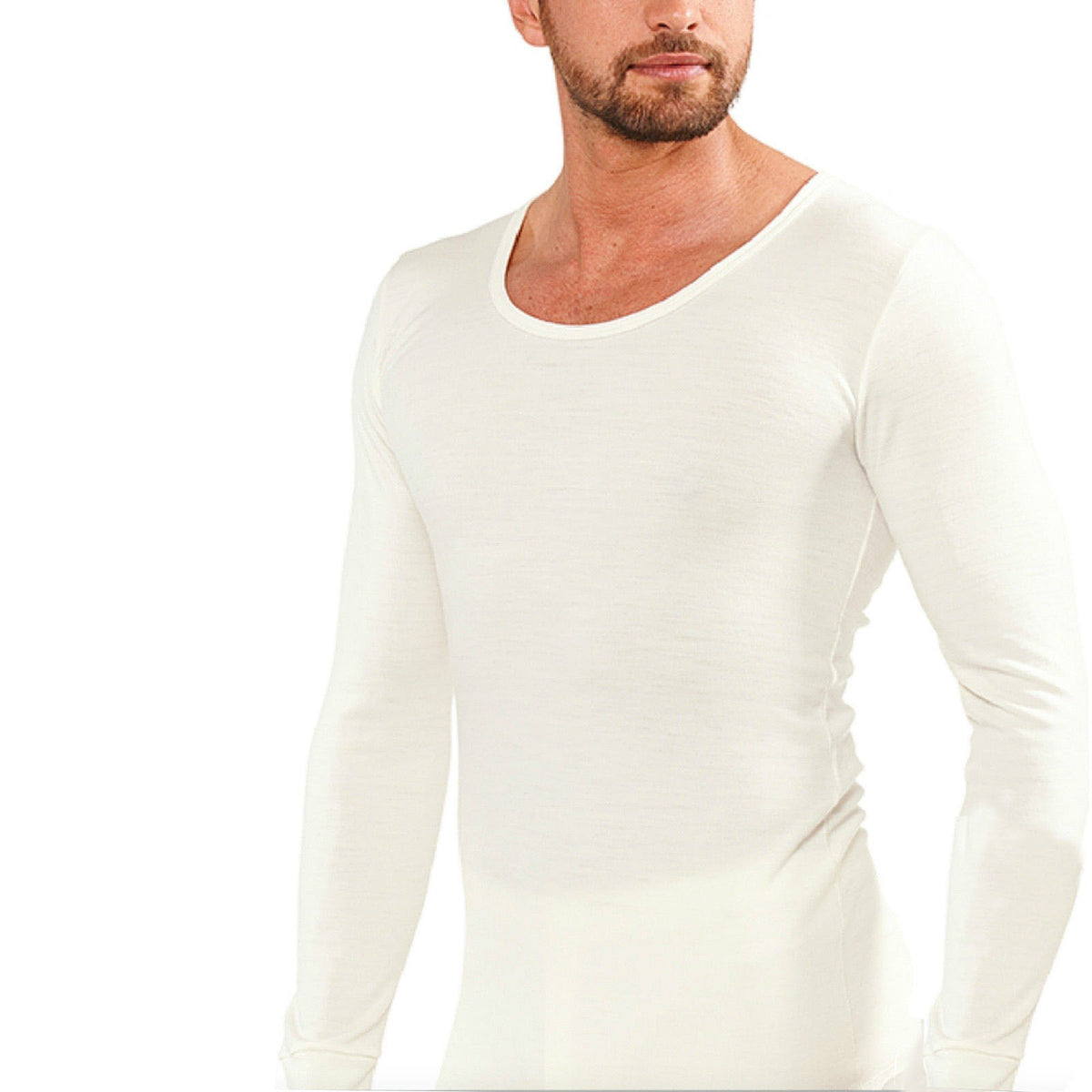 Mens THERMAL Long Sleeve Top Merino Wool Blend Underwear AUS MADE Thermals Warm - Medium (95cm)