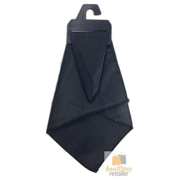 Mens POCKET SQUARE Party Silk Suit Handkerchief Kerchief Hanky Wedding  - Black