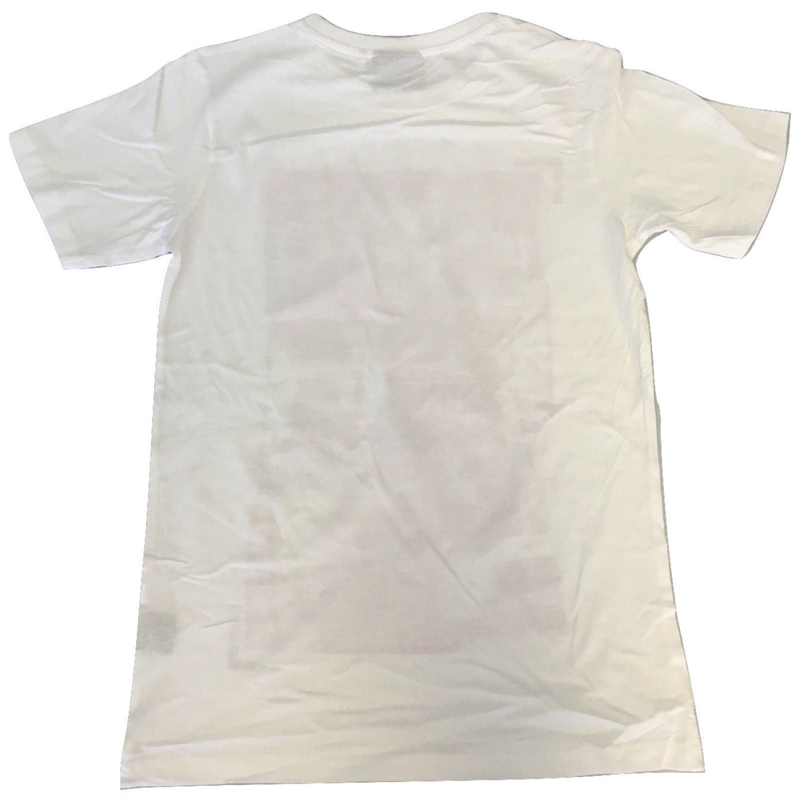 100% Cotton T-Shirt with Print Design Slim Fit Basic Tee Top in White