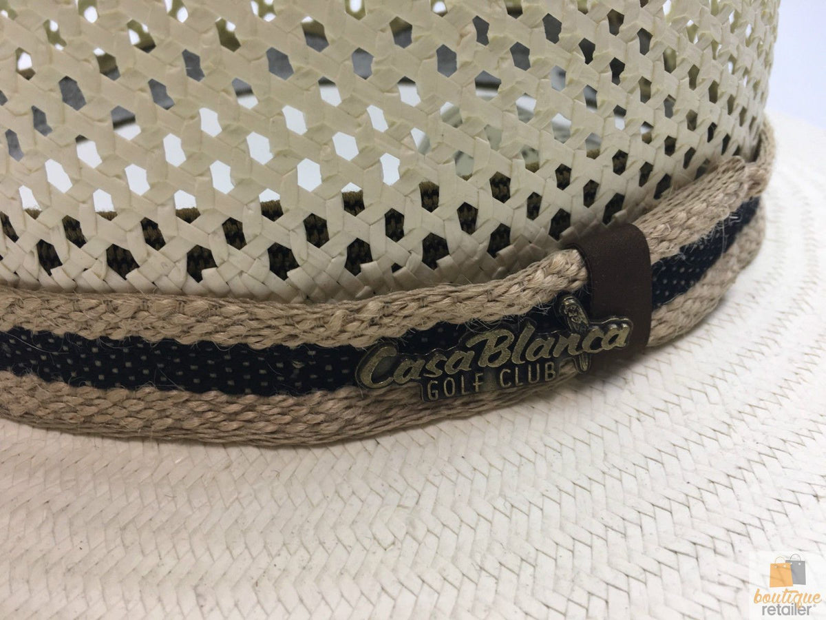 Natural STRAW PANAMA HAT FEDORA Summer Trilby Sun MADE IN USA