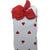 Stay Up OVER THE KNEE SOCKS Stockings Hosiery Party Costume Stockings - Red Bow (White/Red Hearts)