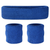 WRISTBAND & HEADBAND SET Tennis Terry Towelling Cotton Sweat Band Team Gym  - Blue