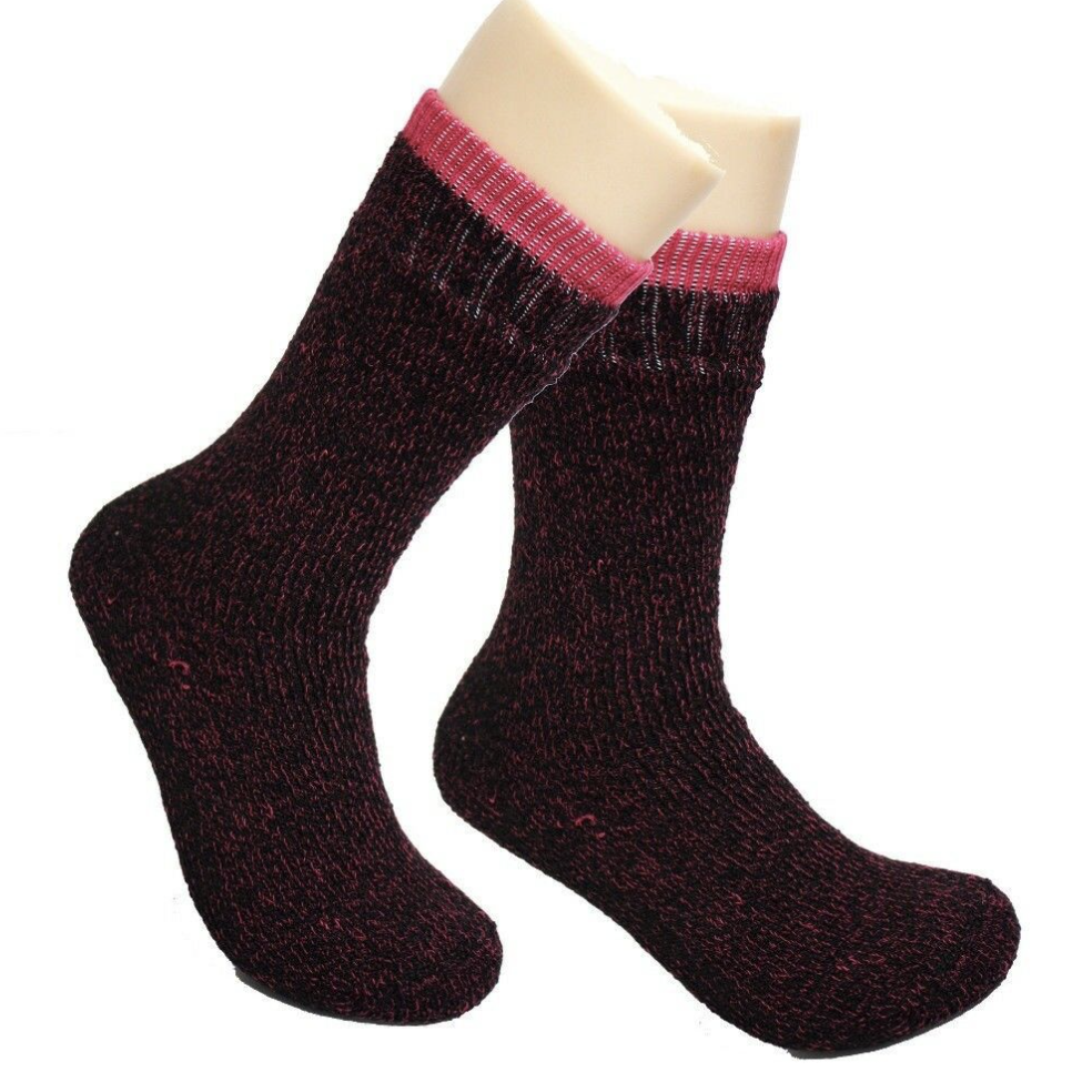 1 Pair Womens THERMAL HEATED SOCKS Warm Winter Comfort Work Sox Ski Ladies - Assorted - UK 9-11 (EU 37-42)