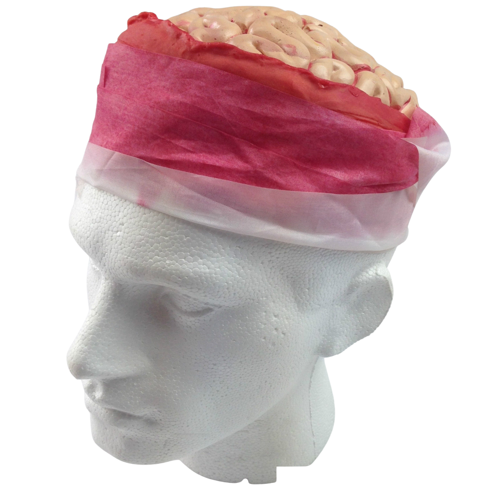 Zombie Brain Skull Cap Costume Halloween Bloody Headpiece Fancy Dress Bandage