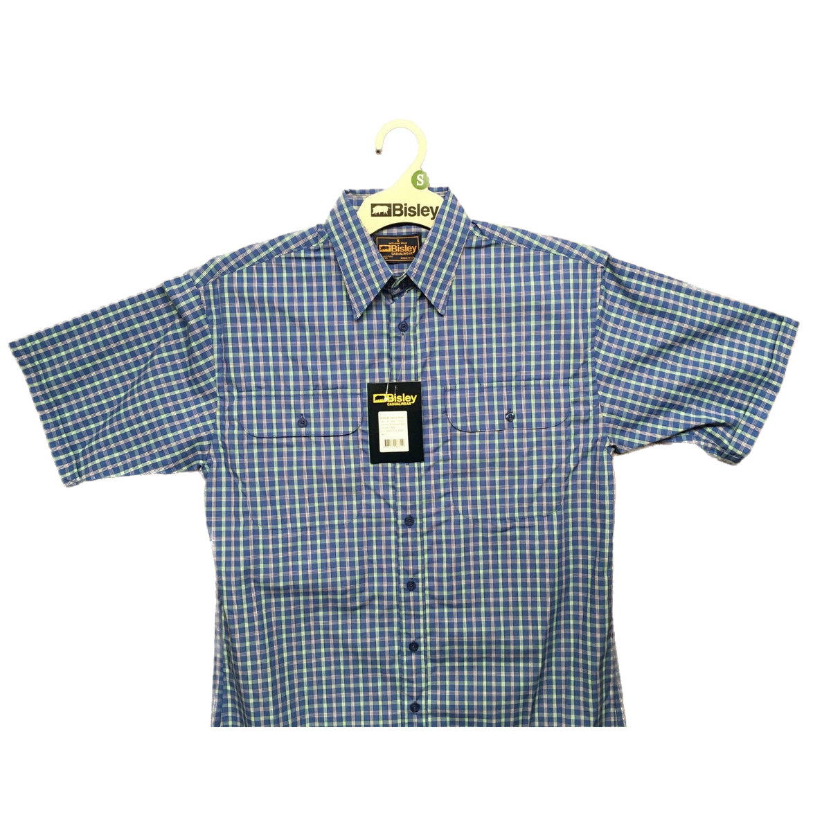BISLEY SHORT SLEEVE SHIRT Everyday Casual Business Work Cotton Blend Check - BS2573_CAMO (AMO) - S