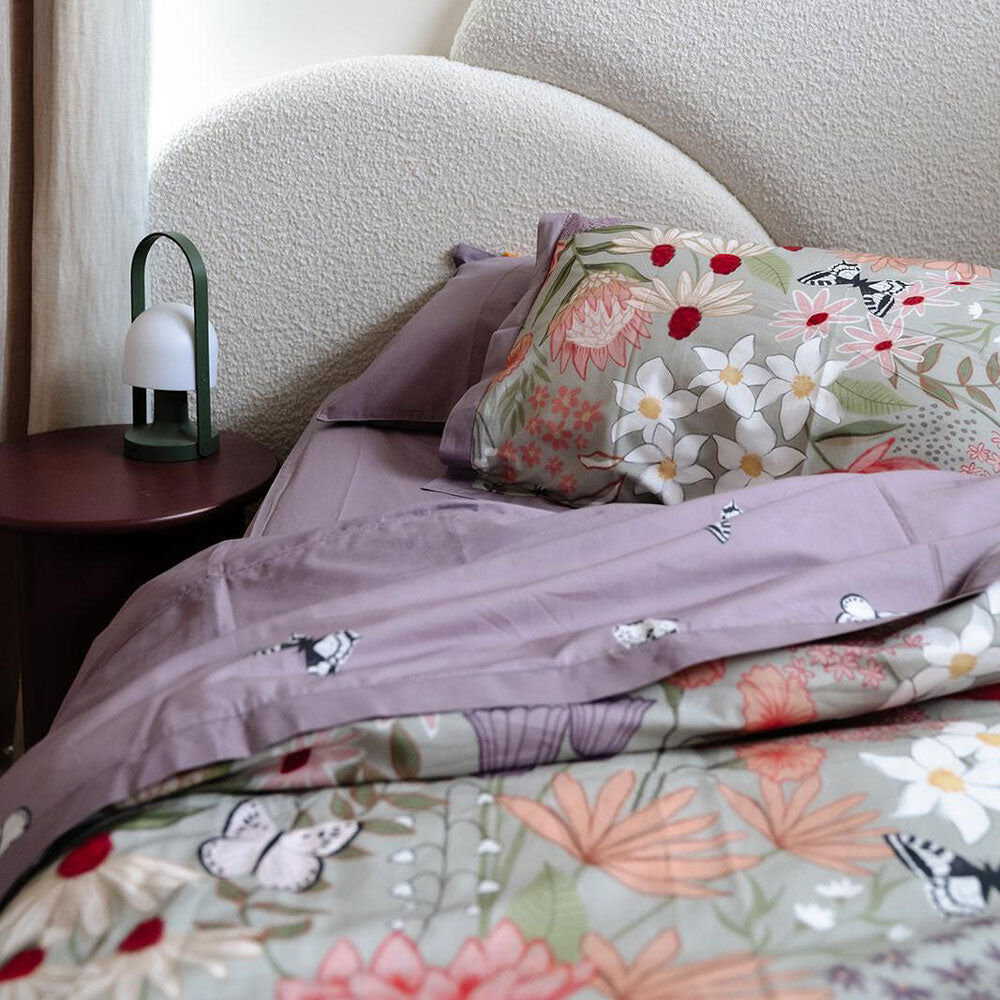 100% Cloud Cotton Duvet Quilt Cover Set w/ 2 Pillow Cases in Serena - Double