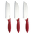 3pc Set 17.5cm Culinare Santoku Knife Chef Cutlery Stainless Steel Kitchen Cutting