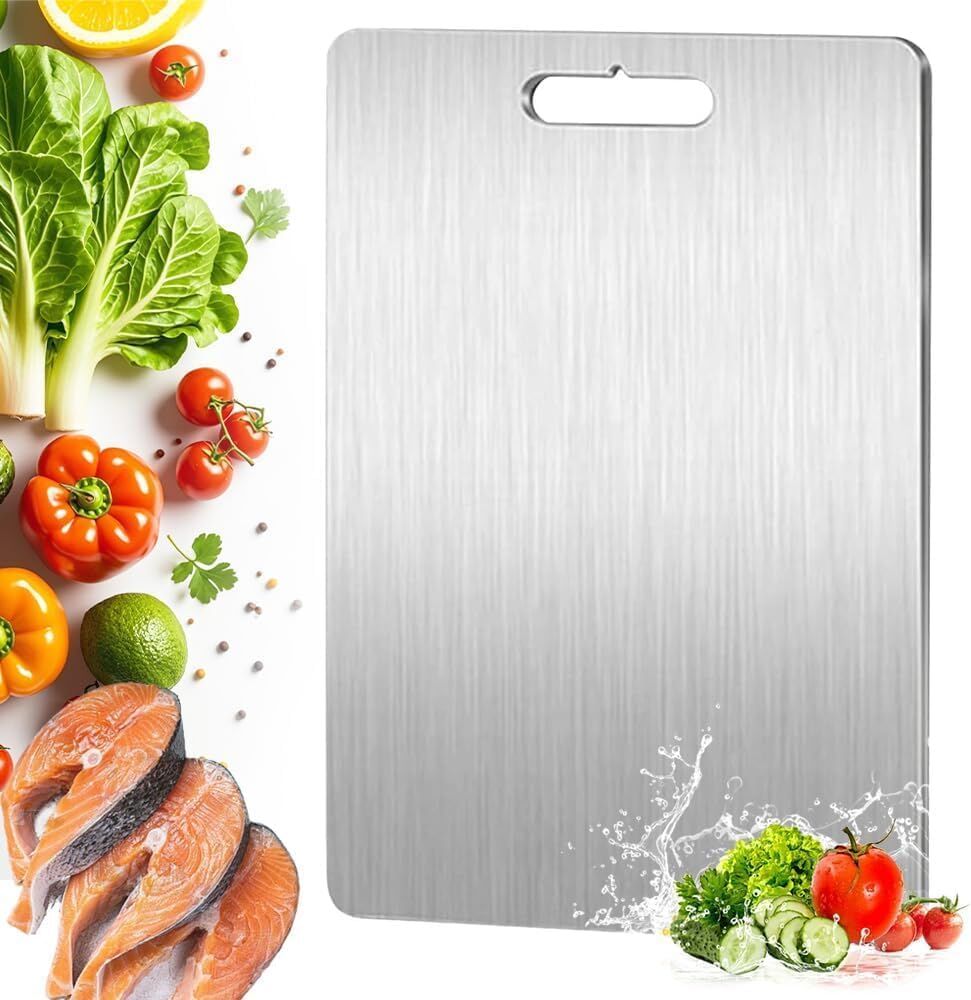 Stainless Titanium Steel Anti-Bacterial Mildew-Proof Cutting Chopping Board 23 x 34cm