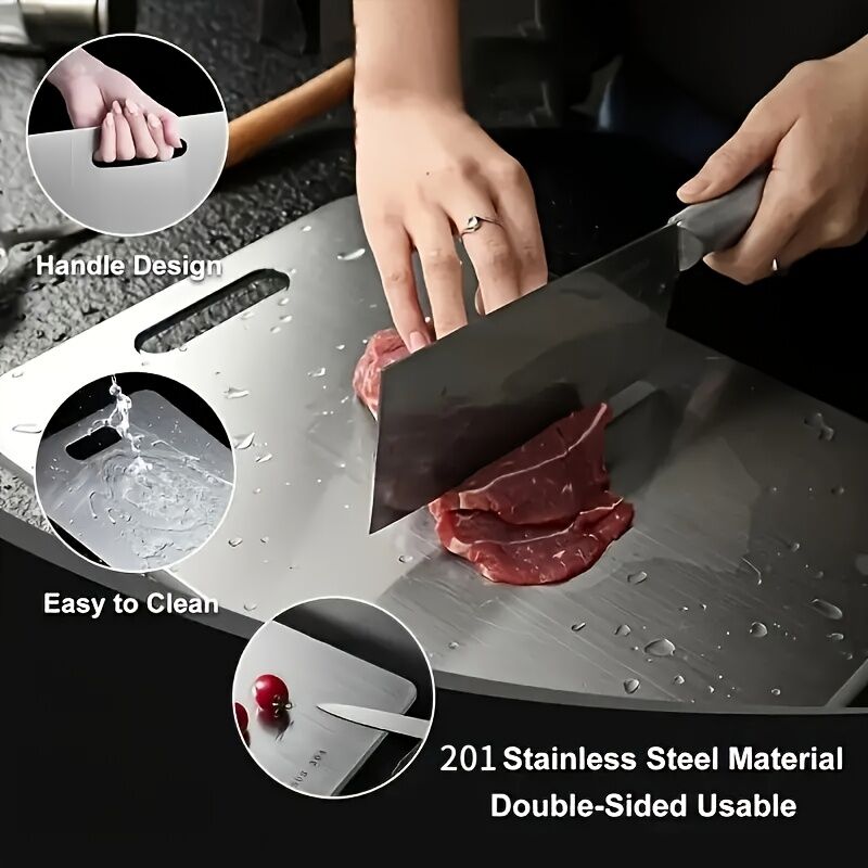 Stainless Titanium Steel Anti-Bacterial Mildew-Proof Cutting Chopping Board 23 x 34cm