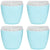 4x Oval Swing Top Waste Rubbish Bin Acrylic Lightweight Compact Bathroom Office in Blue