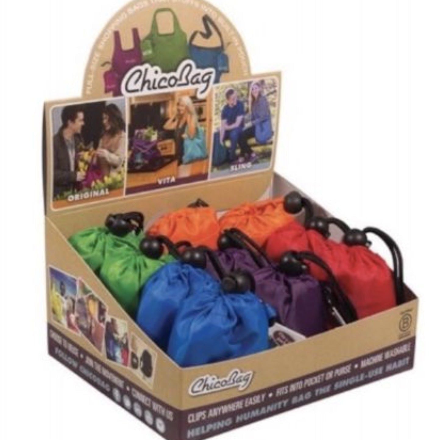 10x CHICO BAG Reusable Shopping Bags Original w Pouch Grocery BULK