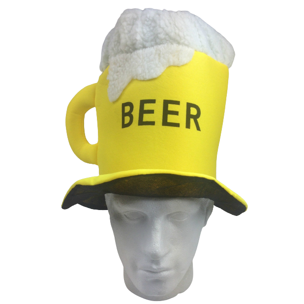 BEER HAT Drinking Mug Party Costume Accessory Fancy Dress Cap Halloween Unisex