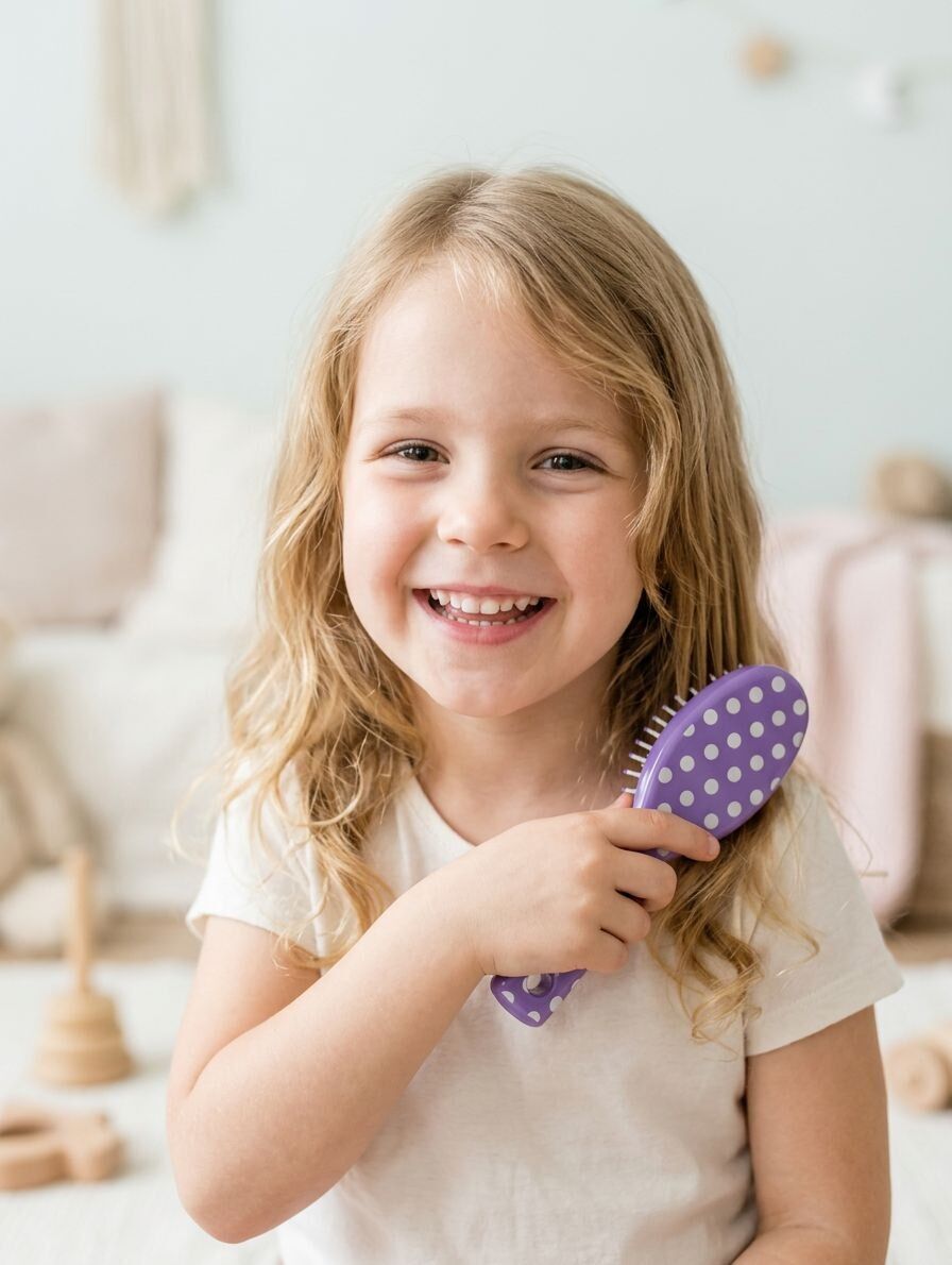 Kids Mini Polka Dot Mini Hairbrush 12.5cm in Assorted Colours - Pack of 24