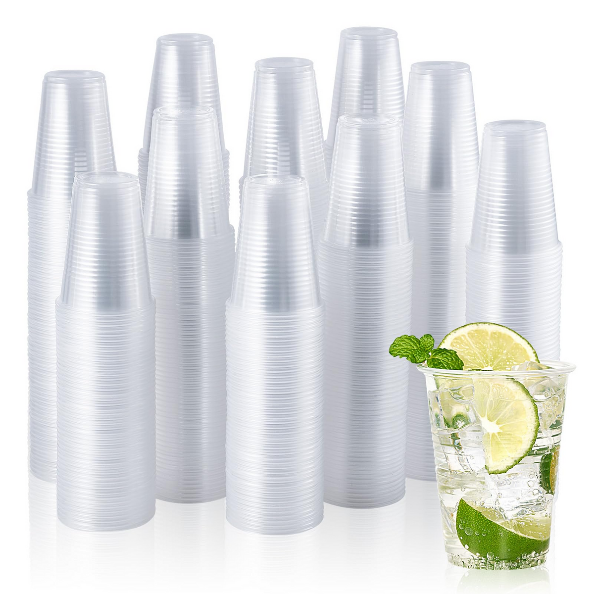 1920x 7oz (210ml) Premium Plastic Clear Cups Extra Strong PET BPA Free