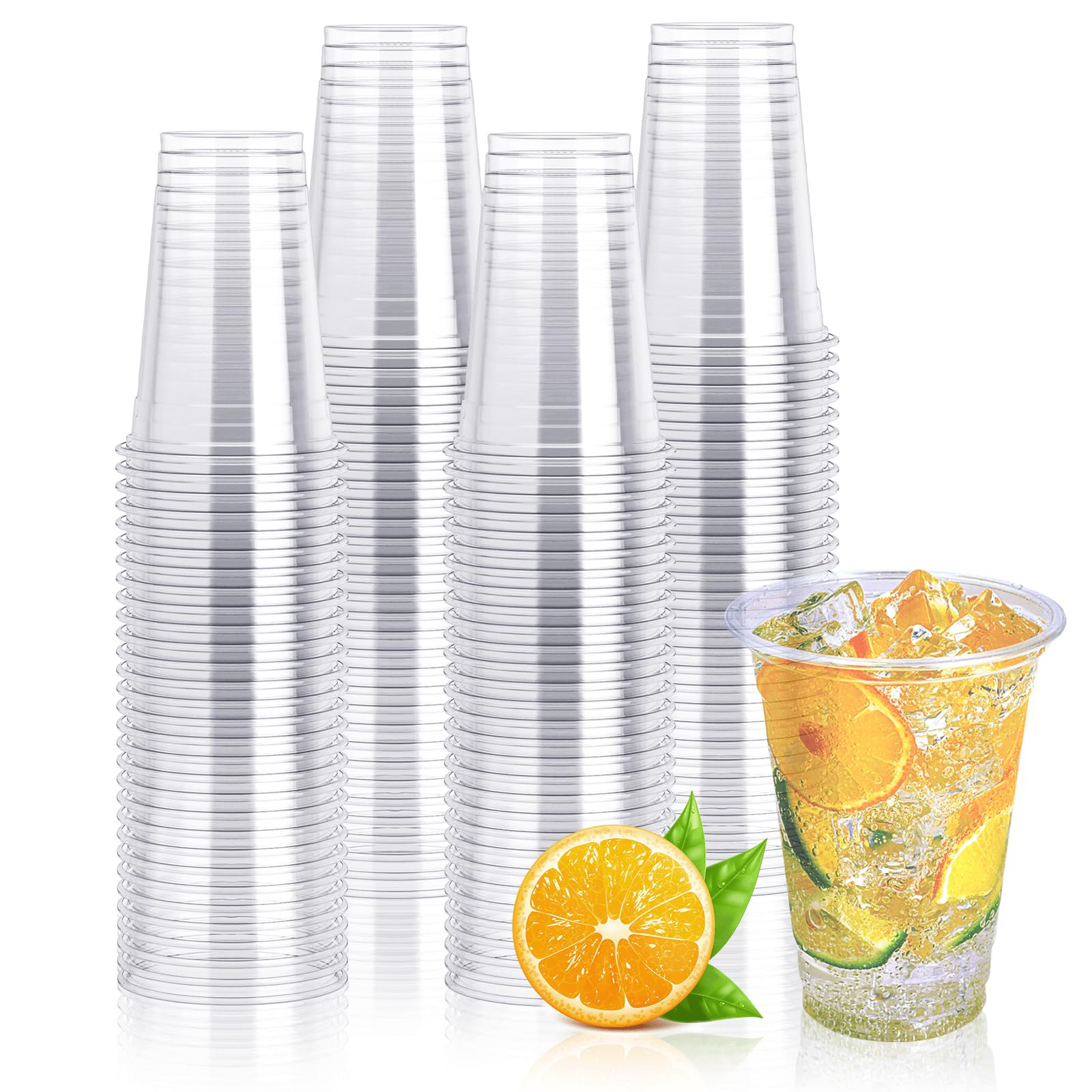 1200x 10oz (300ml) Premium Plastic Clear Cups Extra Strong PET BPA Free