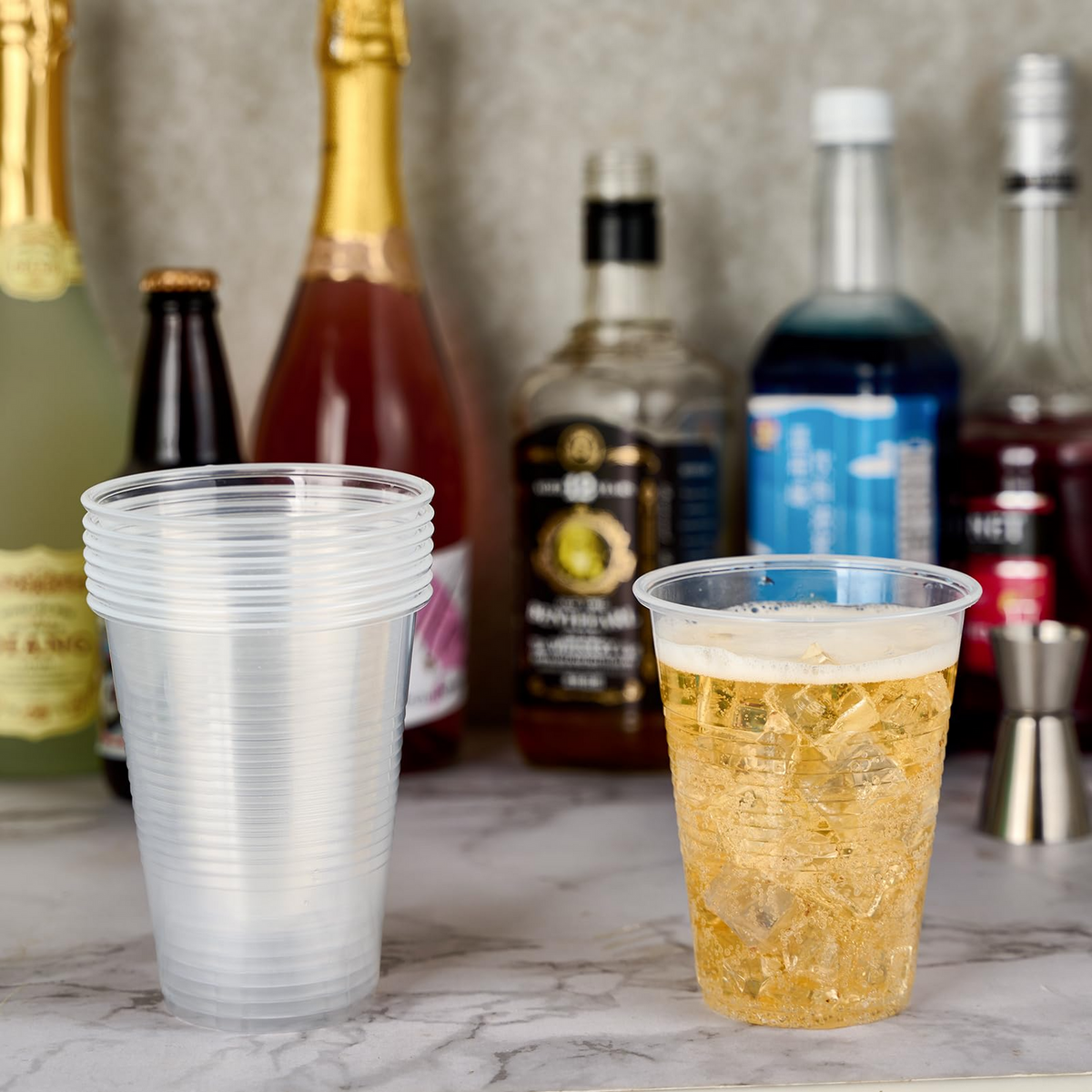 640x 16oz (480ml) Premium Plastic Clear Cups Extra Strong PET BPA Free
