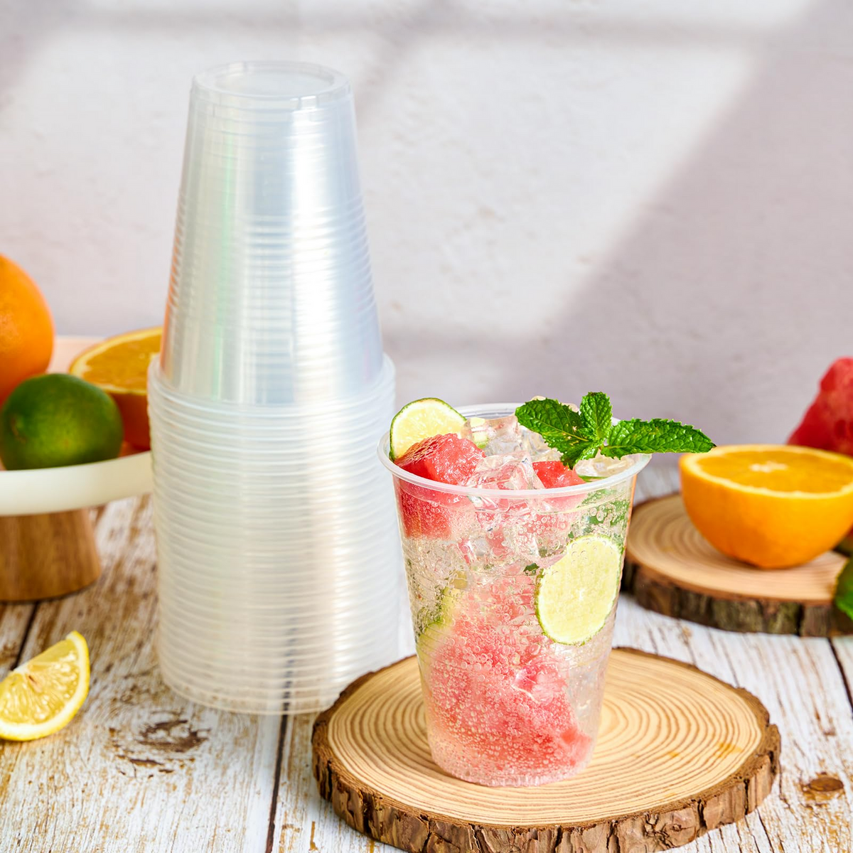 640x 16oz (480ml) Premium Plastic Clear Cups Extra Strong PET BPA Free