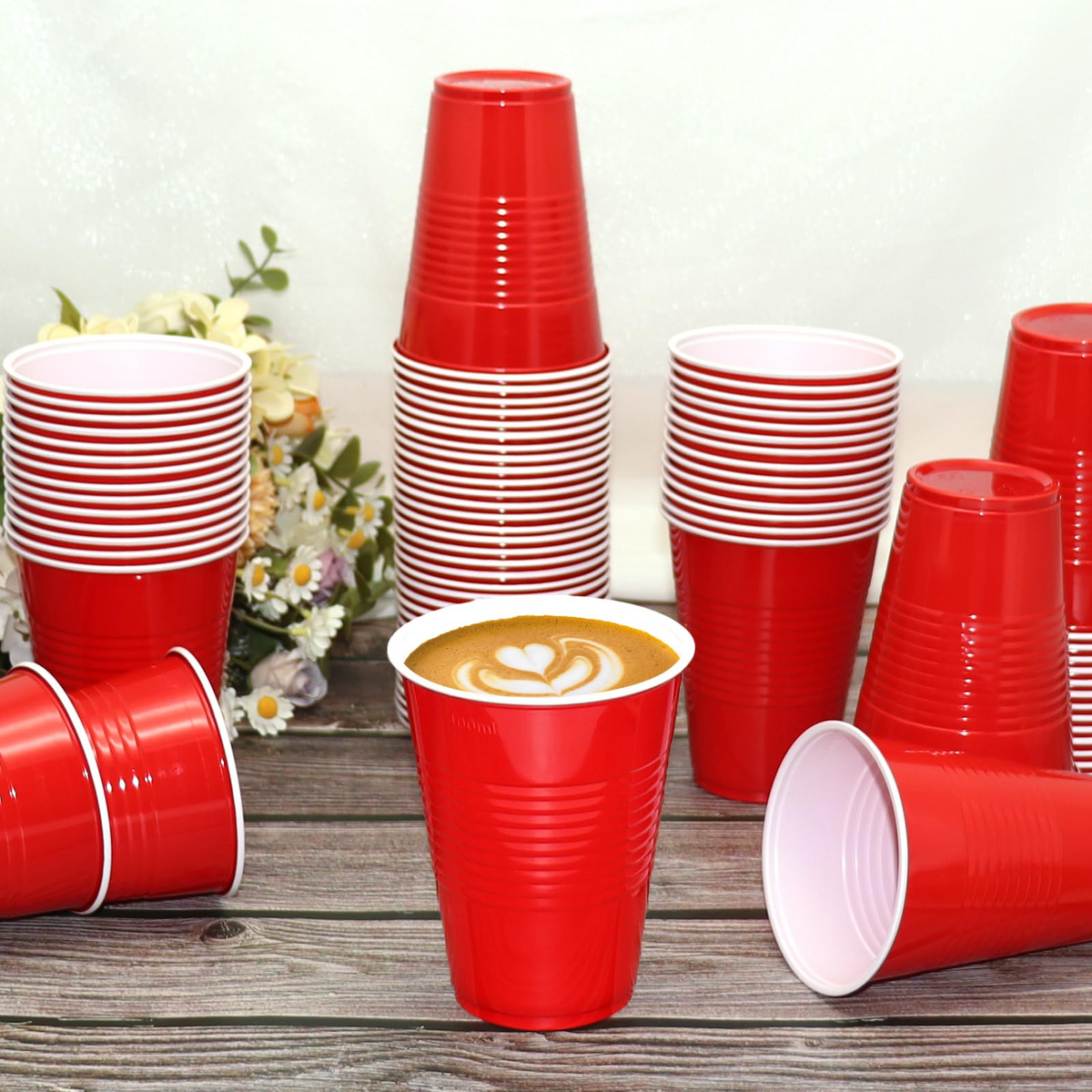 384x 16oz (480ml) Premium Plastic Red Cups Extra Strong PET BPA Free