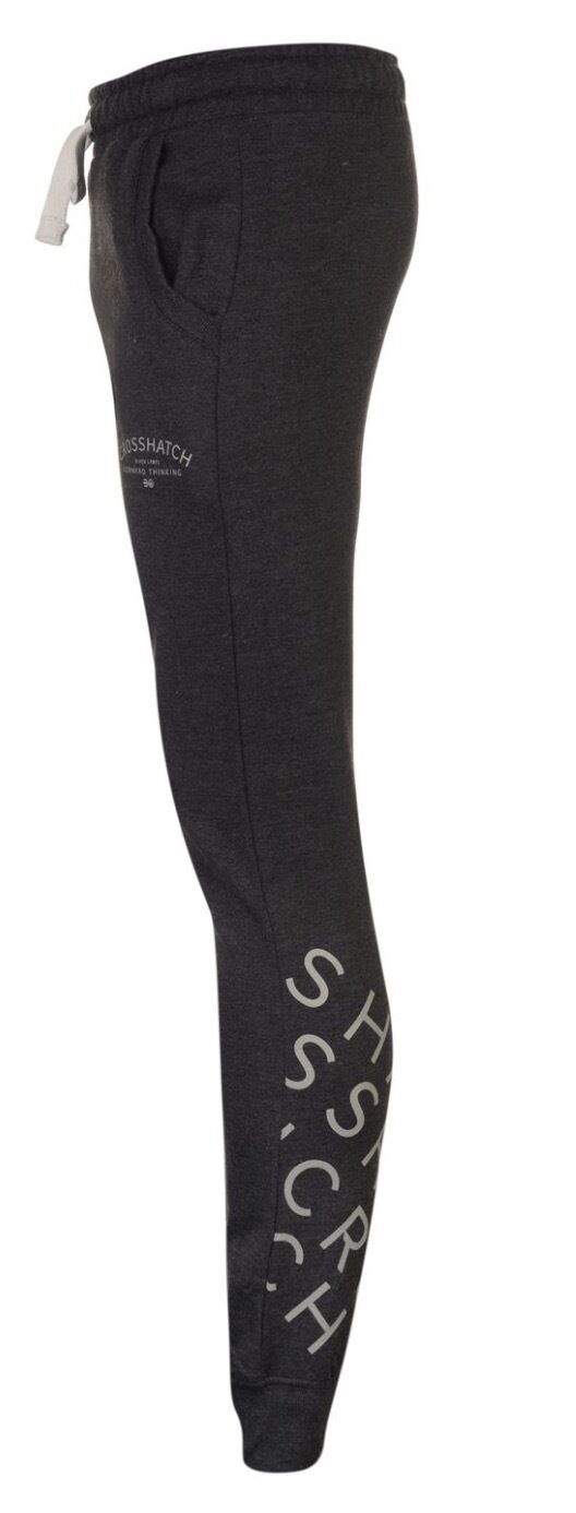 CROSSHATCH Leeroy Skinny Track Pants Slim Trousers Cotton Gym Trackies Joggers - Night Sky
