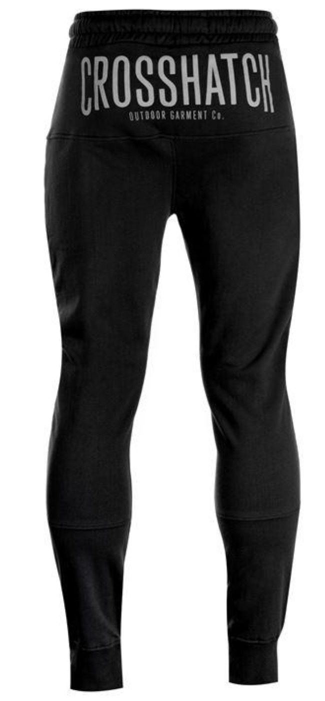 CROSSHATCH Seton  Skinny Track Pants Slim Trousers Cotton Gym Trackies Joggers - Black