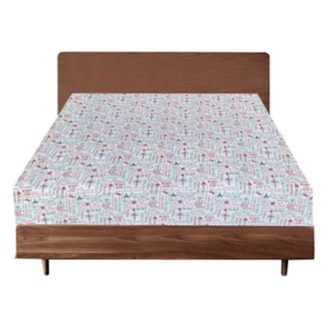 Queen Luxury 100% Cotton Flannelette Fitted Bed Sheet Xmas Flannel - Christmas