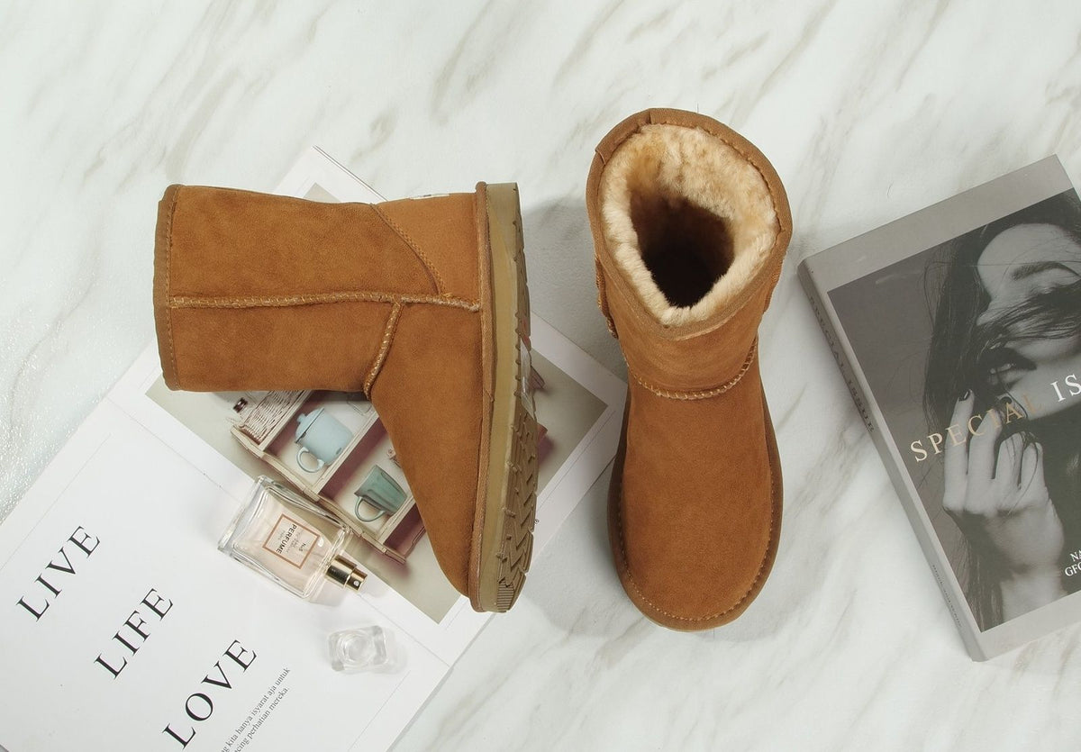 Australian Sheepskin Merino Wool UGG 3/4 Boots Moccasins Slippers Shoes Classic - Chestnut