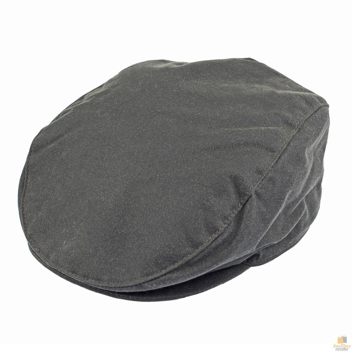 DENTS Halley Stevenson Waxed Cotton Flat Cap Ivy Hat Driving Cabbie Lined - Sage