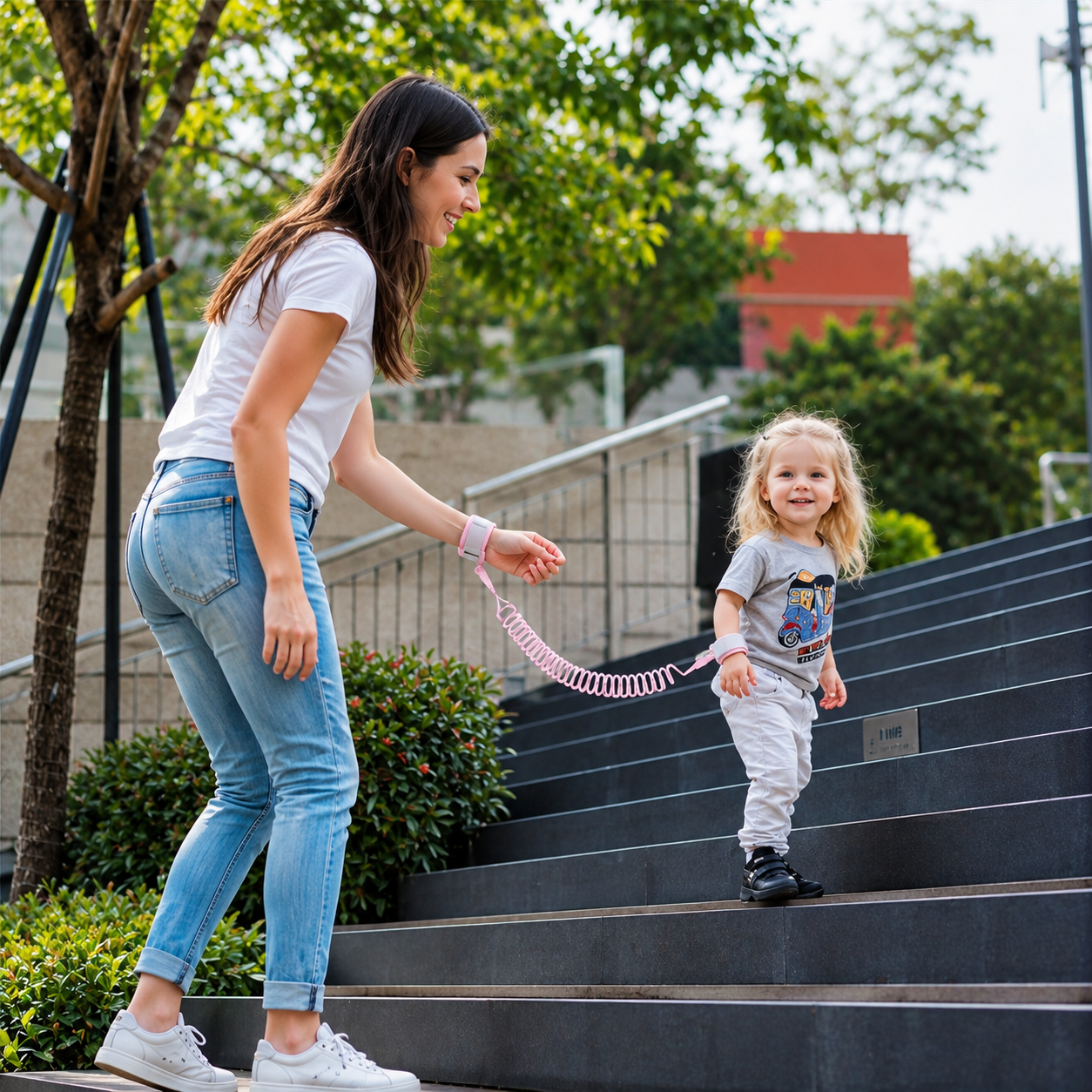 Baby Toddler Child Anti Lost Wristband Leash Hand Harness in Light Link