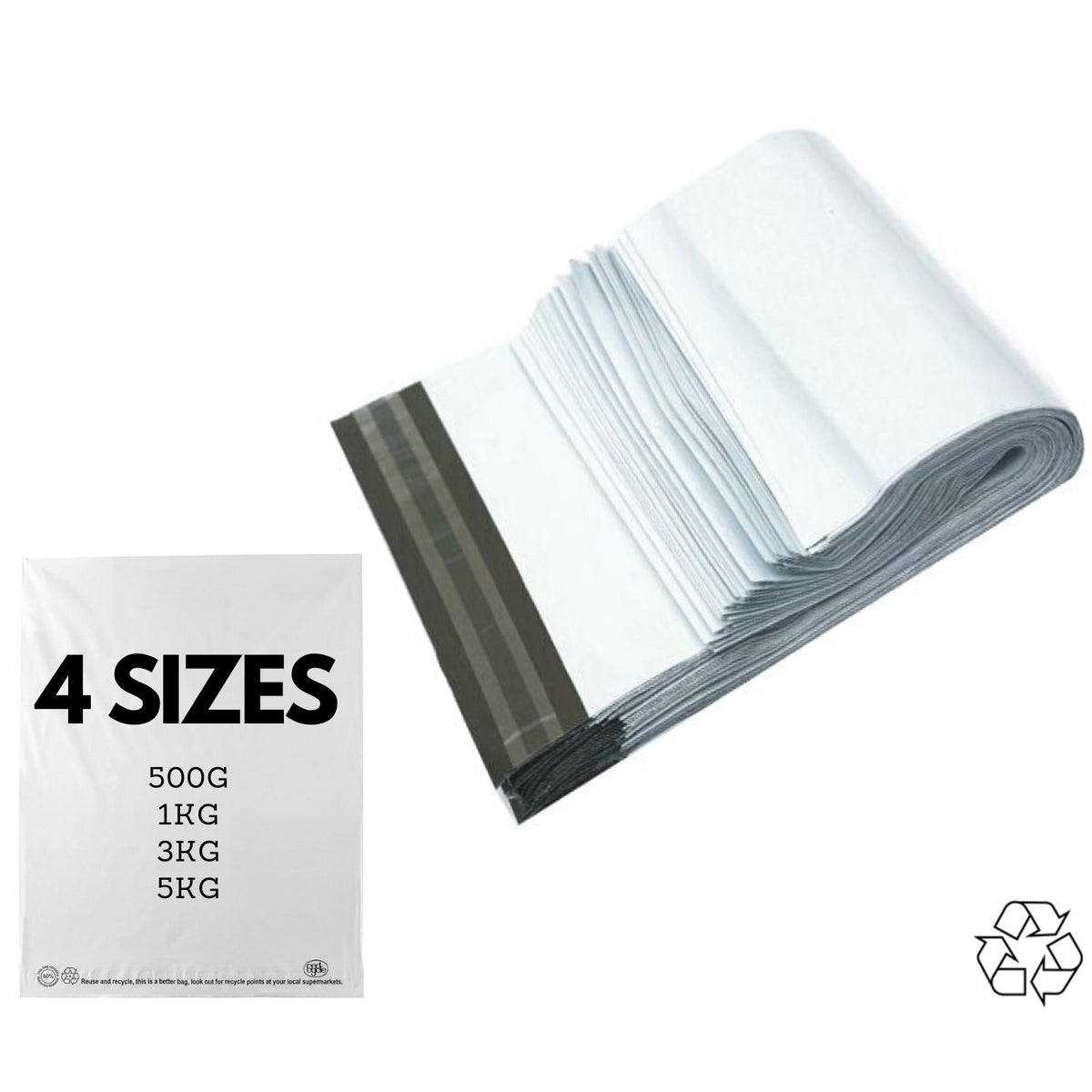 Enviro Recycled Courier Satchels Poly Mailer Bag Accredited Self Sealing Shipping - 5kg (510x435x50mm)