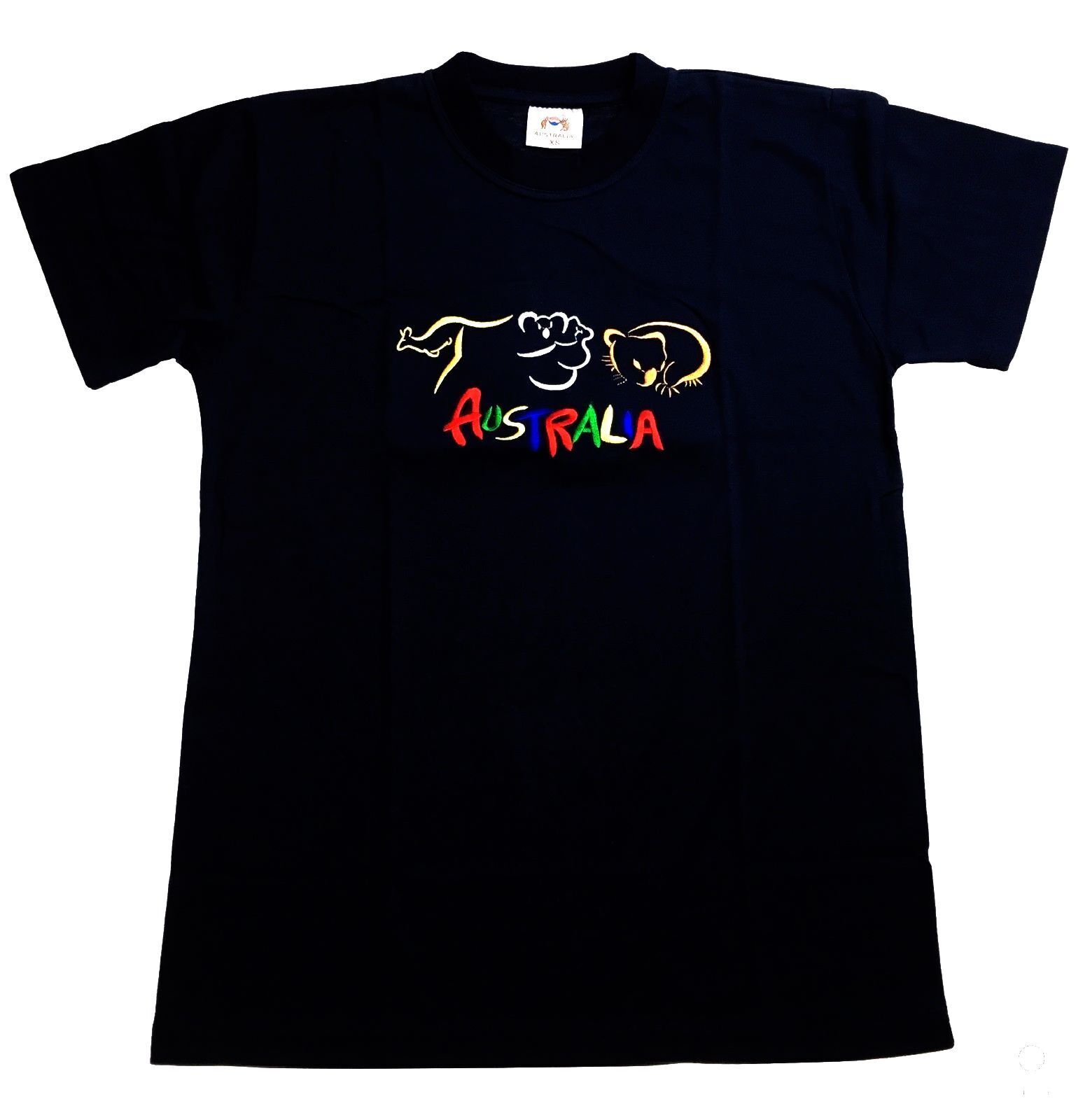 Adult Australia T Shirt Kangaroo Koala 100% Cotton Souvenir Tee Top - Black - XL