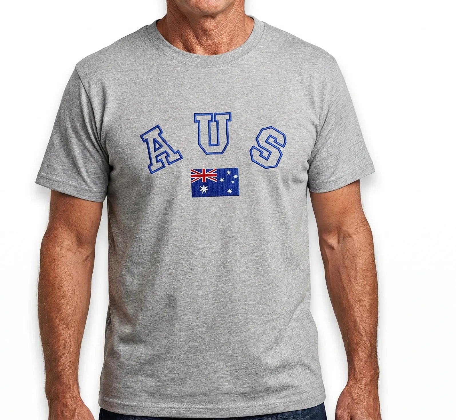 Mens Australia T Shirt Australia Day Cotton Blend Souvenir - Grey