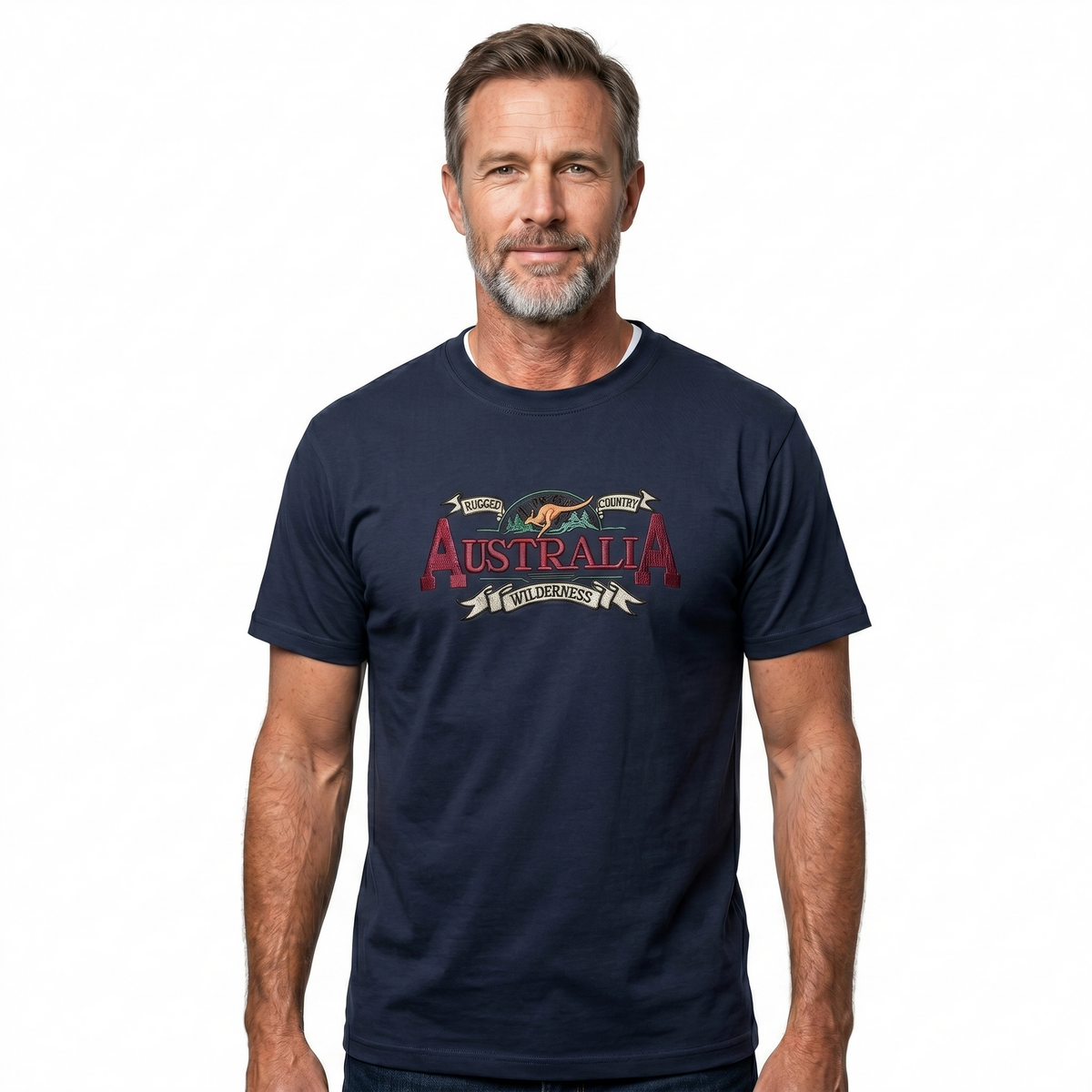 Mens Australia Wilderness T Shirt Souvenir Tee Top 100% Cotton - Navy Blue