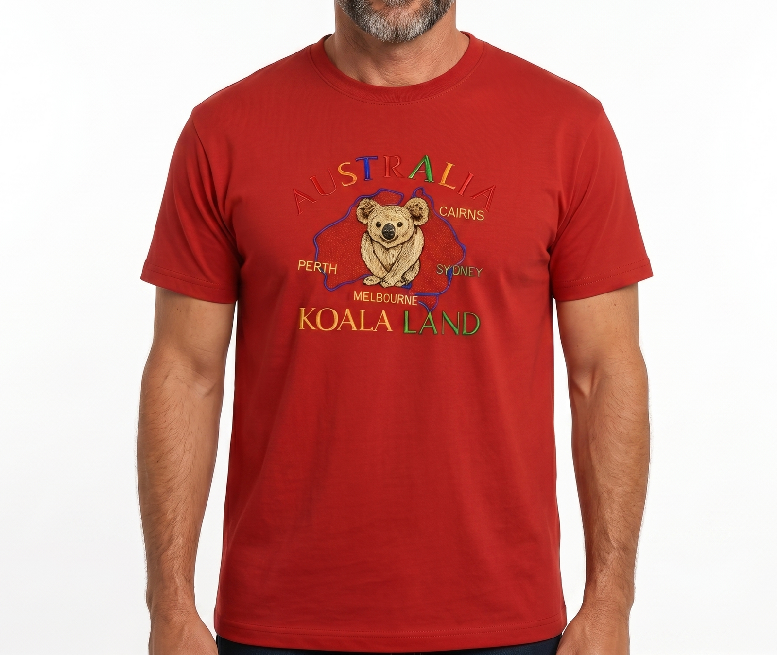 Adult Australia Koala Land T Shirt 100% Cotton Souvenir Tee Top - Red