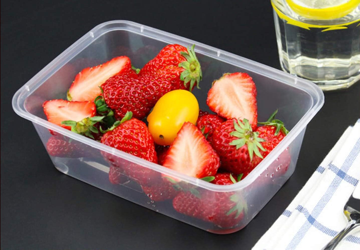 500pcs 350ml Reusable Food Containers Plastic Meal Prep Storage w/Lids - BPA Free