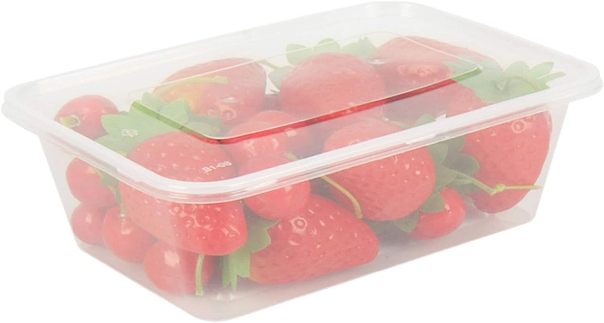 500pcs 350ml Reusable Food Containers Plastic Meal Prep Storage w/Lids - BPA Free