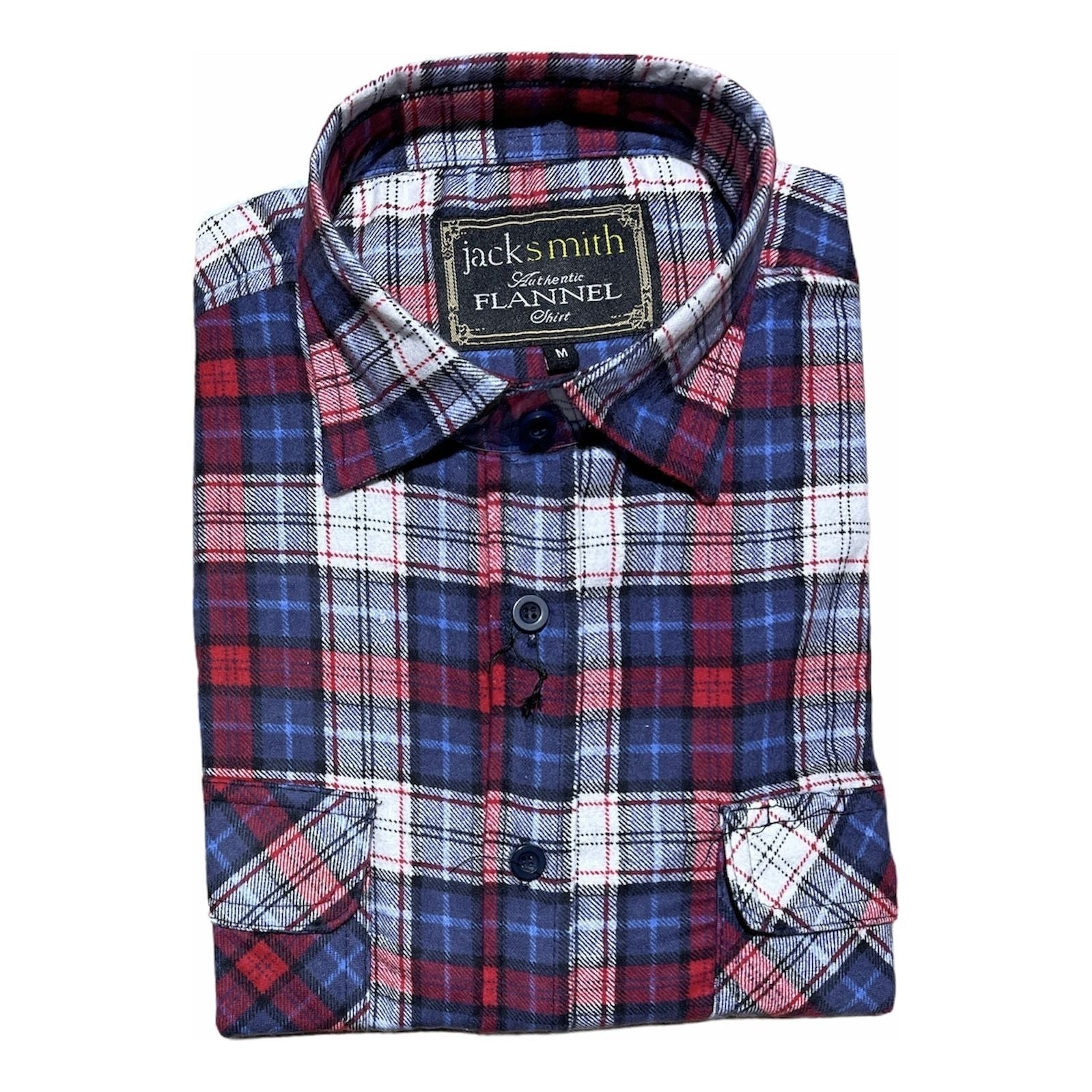 Mens Flannelette Long Sleeve Pullover Shirt 100% Cotton Flannel - Half Placket - Red Check - 3XL