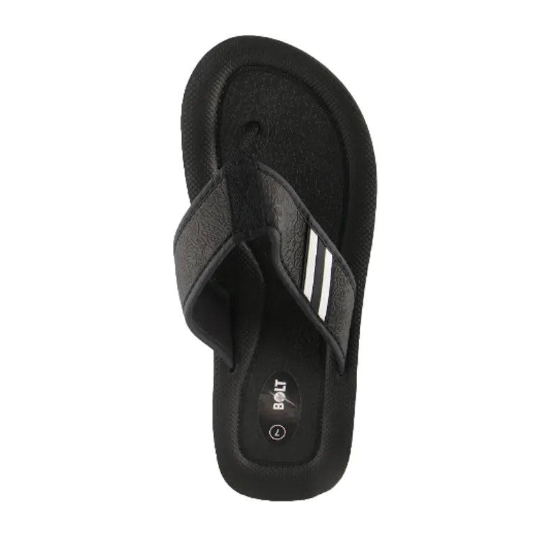 Lightning Bolt Wilson Flip Flops Thongs Sandals Shoes - Black/White