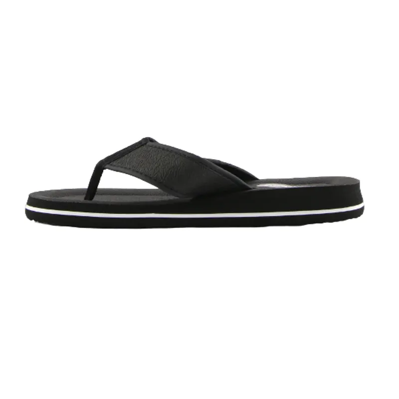 Lightning Bolt Wilson Flip Flops Thongs Sandals Shoes - Black/White