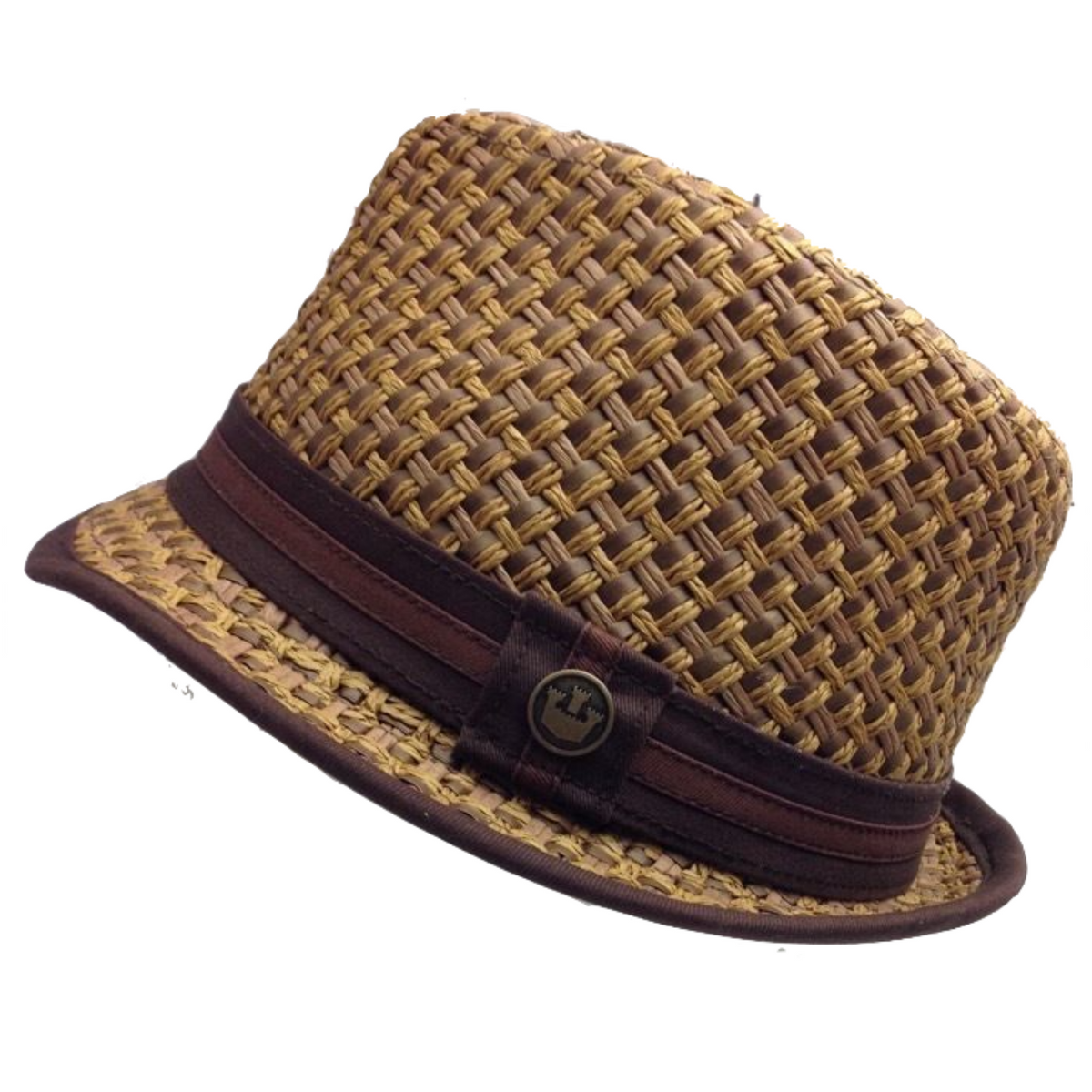 GOORIN BROTHERS Eric B Trilby Fedora Hat Bros Woven Paper Straw in Brown