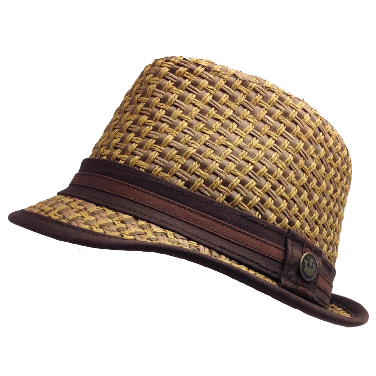 GOORIN BROTHERS Eric B Trilby Fedora Hat Bros Woven Paper Straw in Brown