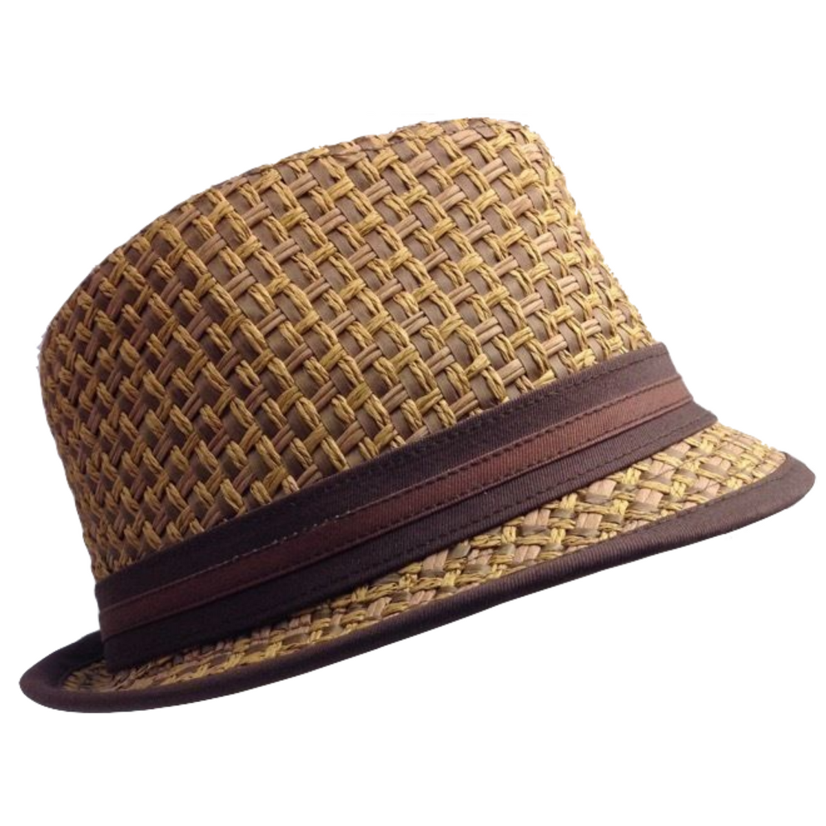 GOORIN BROTHERS Eric B Trilby Fedora Hat Bros Woven Paper Straw in Brown