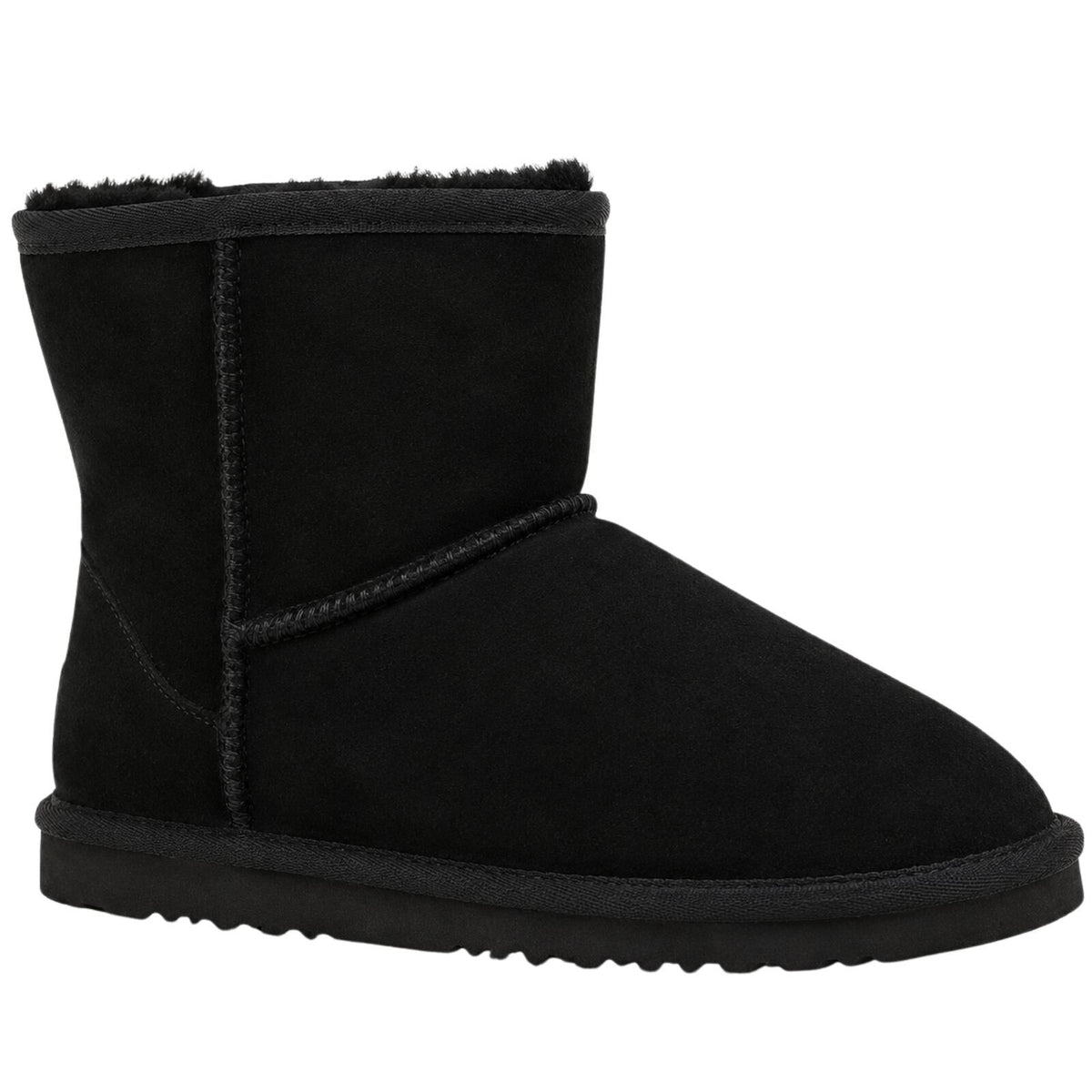 Jackaroo Mens UGG Boots Genuine Sheepskin Suede Leather Short Winter - Black