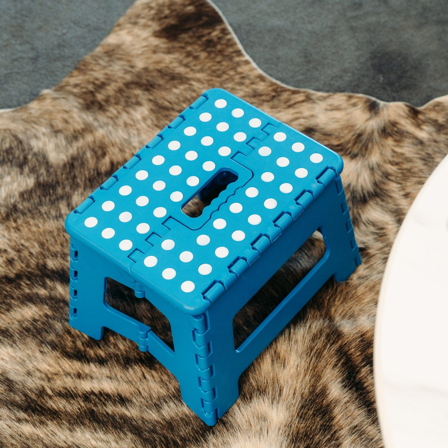 125kg Folding Stool Portable Plastic Foldable Chair Flat Outdoor (29x22cm) - Blue